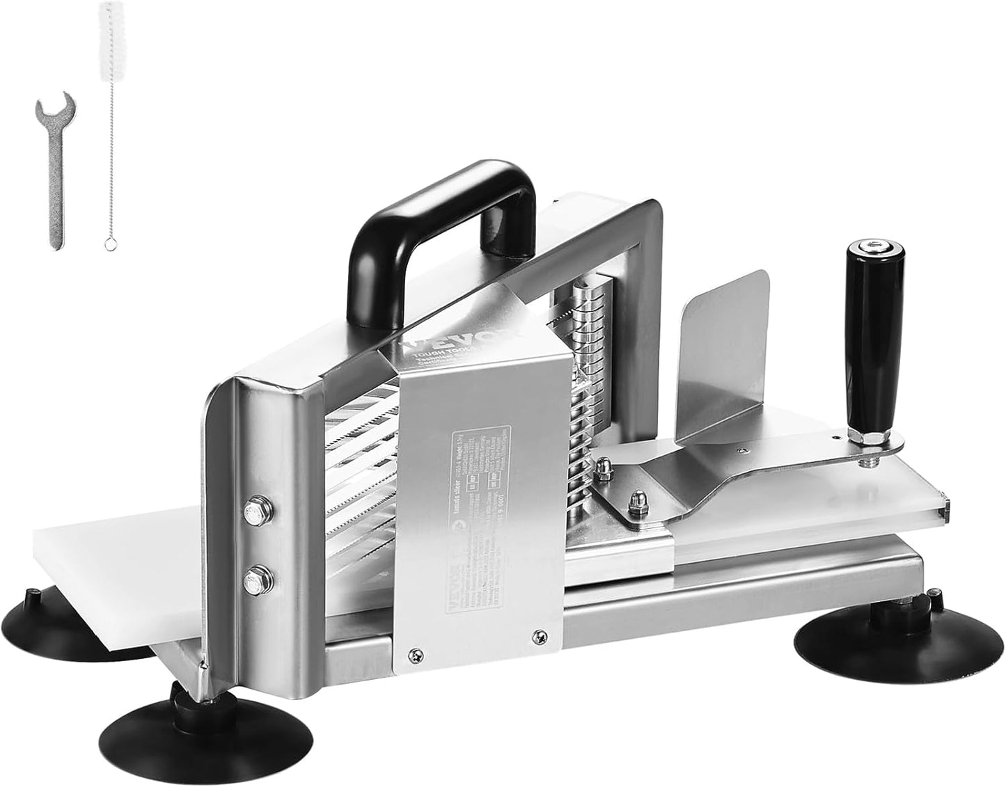 VEVOR Commercial Tomato Slicer, 1/4 inch Tomato Cutter Slicer, Stainless Steel Heavy Duty Cutter Machine, Manual with Non-slip Feet, for Cutting Tomatoes, Cucumbers, Bananas