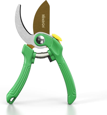 Miracle-Gro 8 in. All-Purpose Steel Garden Utility Shears with Serrated Blades – Comfort Grip Yard and Garden Scissors for Pruning Plants, Flowers, and Herbs