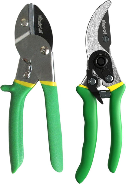 Miracle-Gro 8 in. All-Purpose Steel Garden Utility Shears with Serrated Blades – Comfort Grip Yard and Garden Scissors for Pruning Plants, Flowers, and Herbs