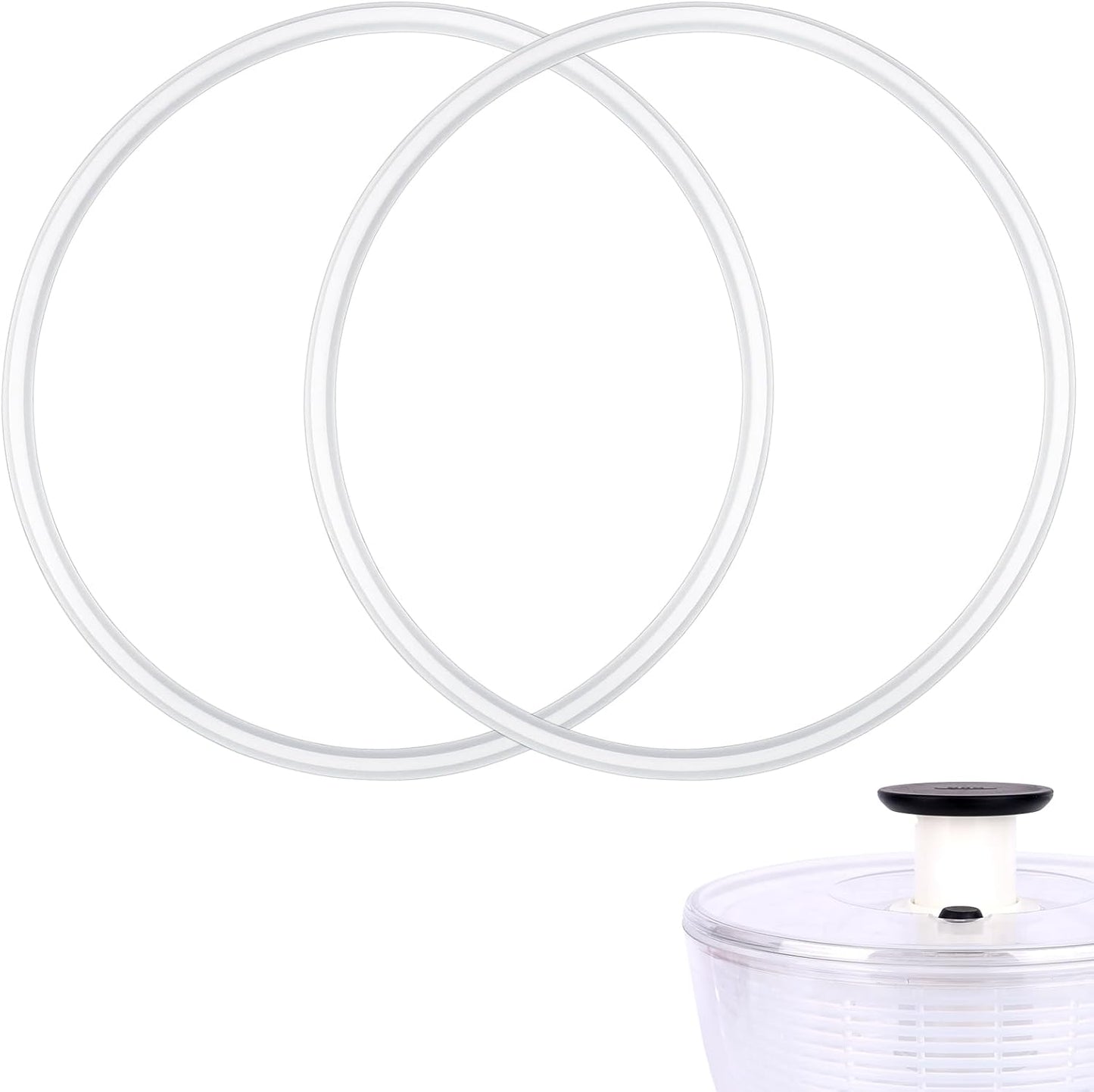2 Pcs Salad Spinner Gaskets, Silicone BPA Free Replacement Gaskets Compatible with OXO Good Grips Salad Spinner Fruit Washer Vegetable Cleaner