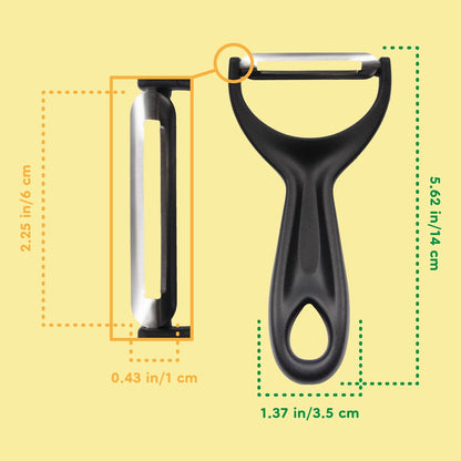 Y Shape 3-in-1 Serrated, Straight, Julienne Swiveled Multi-Blade Peeler - Green - 1 Peeler