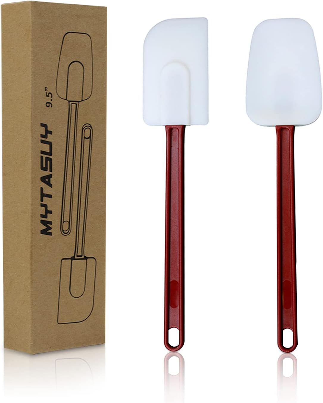 16.5 INCH Silicone Spatulas Heat Resistant Heavy Duty Rubber Spatulas Commercial Spatulas Set for Kitchen Use Silicone Cooking Utensils Sets of 2