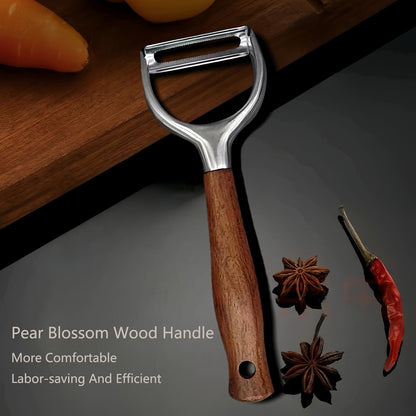 Vegetable Peelers For Kitchen,Stainless Steel Potato Peelers,Swivel Fruit Peeler Featuring Sharp And Durable Blades,Can Be Quickly Peeled,Ergonomic Solid Wood Anti Slip Handle