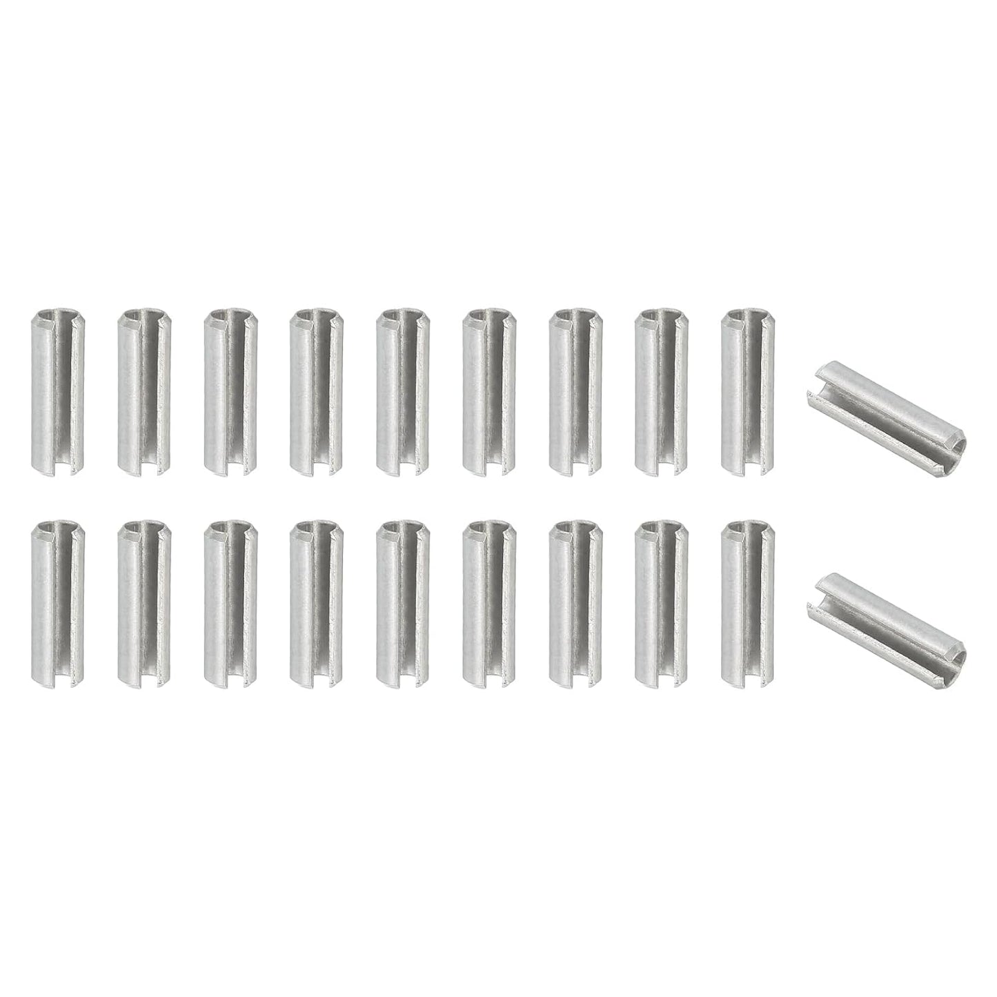PATIKIL Slotted Spring Pin, 50 Pcs 1/8" x 3/4" (3.2mm x 20mm) 304 Stainless Steel Split Roll Pins Spring Dowel for Home Improvement Automotive Machine Repair, Silver - Colors B