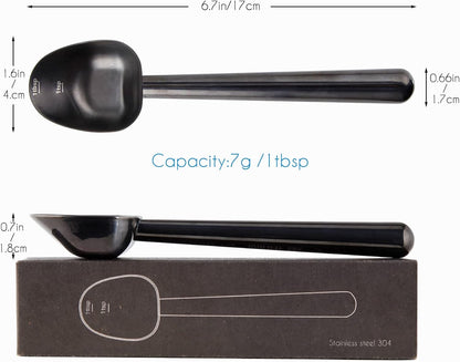 Easyworkz Stainless Steel Long Hollow Handle Coffee Scoop,7g Measuring Spoon for Ground Coffee and Loose Leaf Tea, Rose Gold-Black