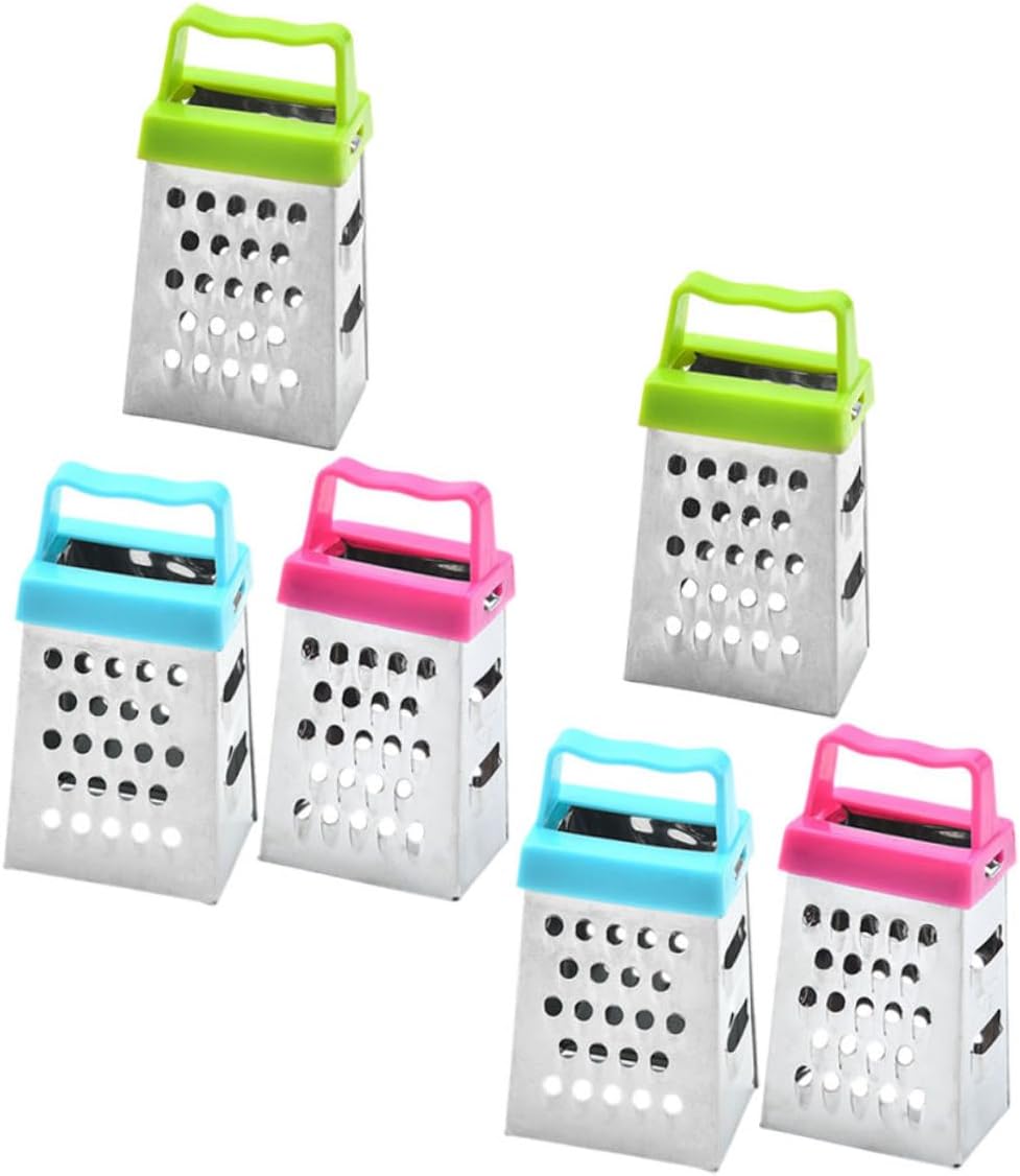 PRETYZOOM Mini Stainless Steel Cheese Grater Box with Non-Slip Handle Multipurpose Hand Grater for Cheese Garlic Ginger and Vegetable Slicing Compact 2.63 Inch Kitchen Shredder Set of 30