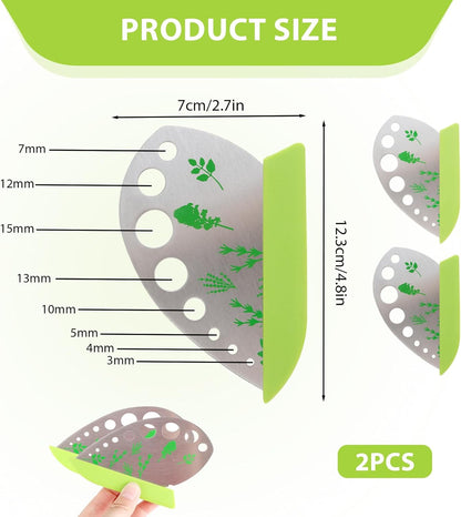 2pcs Herb Stripper Tool - 9 Different Size Holes for Stripping Various Vegetable Leaves, Stainless Steels Herbd Destemmer,Unique Kitchen Gadgets for Home Cooks