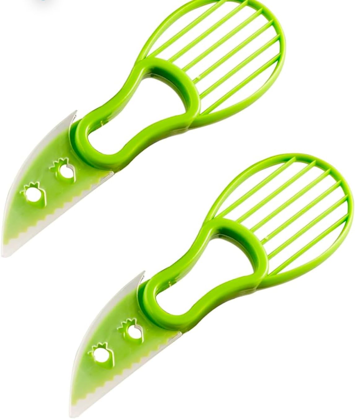 3-in-1 Avocado Slicer Tool, Kitchen Gadget with Pit Remover and Fruit Scooper, Green, set of 2