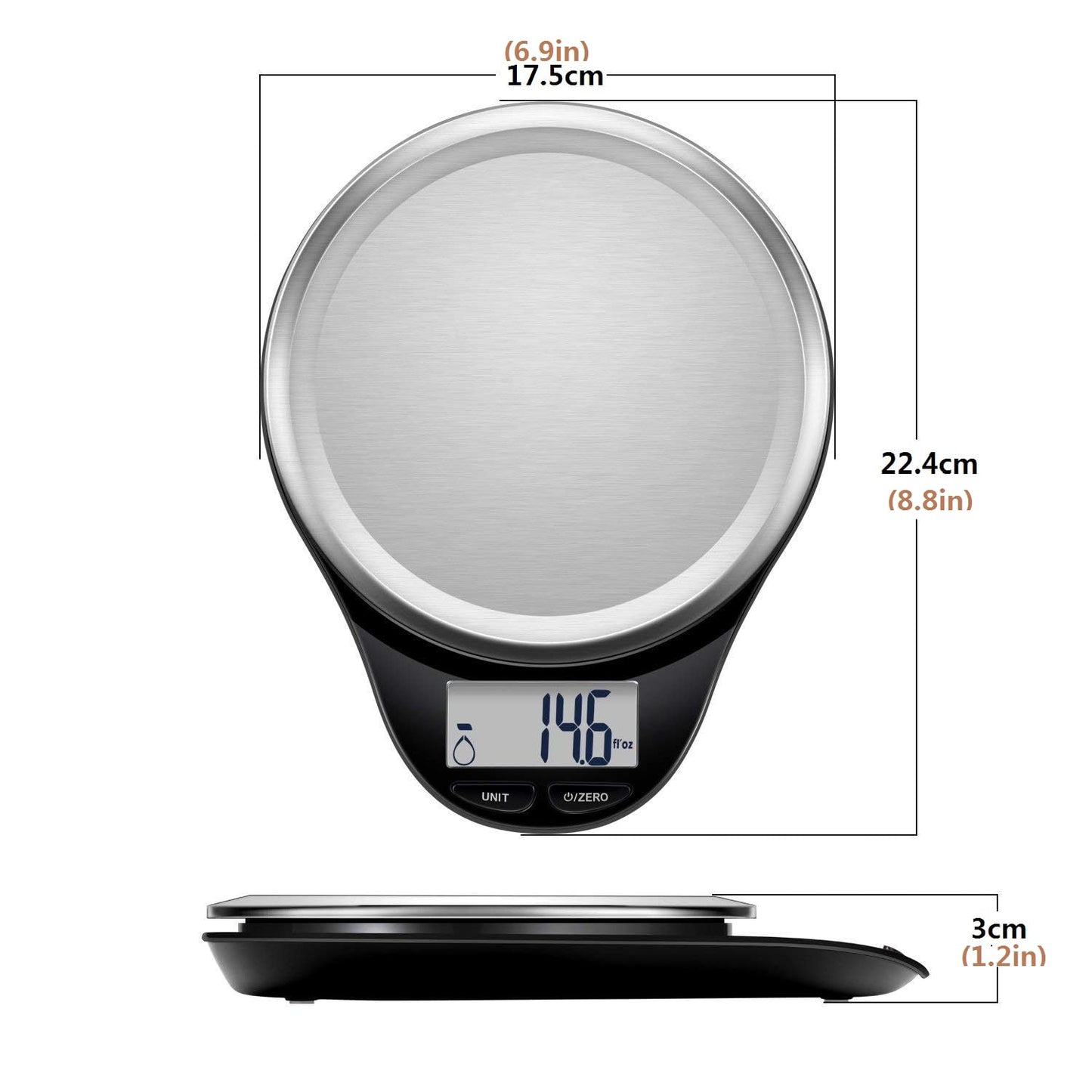 Food Scale, Kitchen Scales Digital Weight Food Grams and Ounces for Weight Loss Baking Cooking of NUTRI FIT, Max 11lb 1g Increment, Backlight LCD Smart Tare Stainless Steel, Easy to Use, AAA Battery