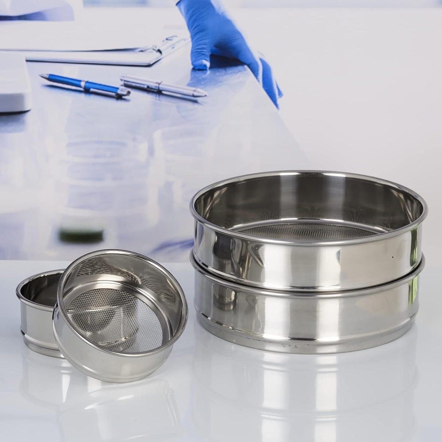 LABALPHA 120 Mesh Lab Sieves, #120 Mesh Test Sieve, 8'' Diameter, 304 Stainless Steel Wire Cloth (0.125mm)
