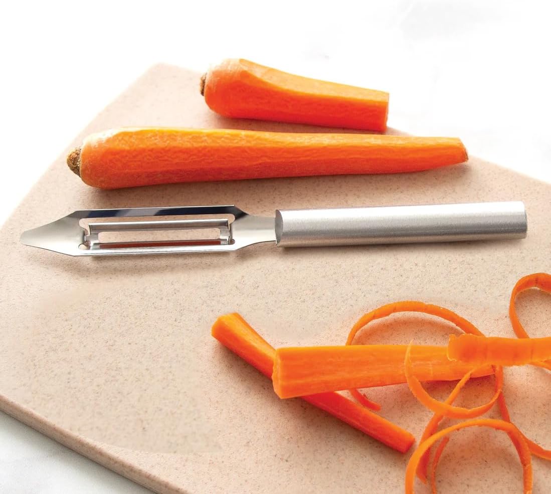Rada Cutlery Vegetable Peeler (W232), 1.75" Stainless Steel Swiveling Blade, Black Handle