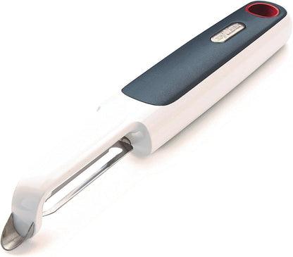 Zyliss Swivel Peeler – Ultra-Sharp Stainless Steel Blade for Potatoes, Carrots & Soft Fruits – Ergonomic Wheatstraw Grip – Built-in Eye Cutter & Safety Cover – Dishwasher Safe – Vegetable Peeler