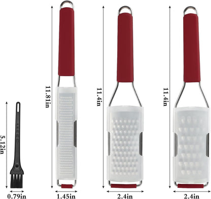 Cambom Lemon & Citrus Zester, Cheese Graters with Stainless Steel Sharp Blade for Parmesan Cheese, Ginger, Garlic, Nutmeg, Chocolate, Vegetables, Fruits, Dishwasher Safe Shredder Fine Blade