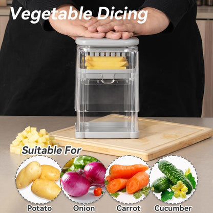 Badelite French Fry Cutter 3 in 1 Potato Onion Chopper Multifunction Egg Apple Slicer Kitchen Vegetable Cutter Dicer for Cucumber, Tomato, Zucchini, Carrot, Citrus Stainless Steel Blade