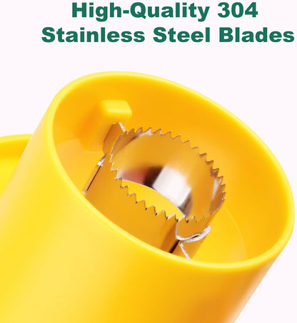 Corn on the Cob Stripper Tool, Corn Sheller - Quickly Strip and Peel Corn, Includes a Bowl for Corn Kernels, Grinder, and a Safe Handle