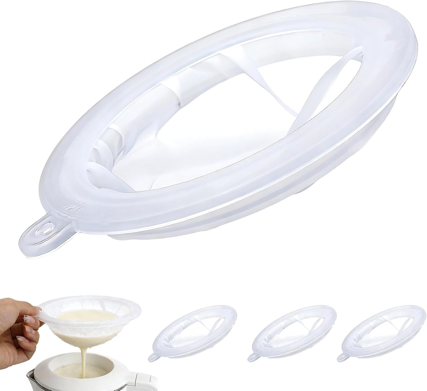4Pcs 200 Mesh Strainer Filter, Strainers Fine Mesh Sieve, Nylon Food Strainer for Filtering Yogurt Juice Milk Honey Wine Soy Milk Coffee, Compatible with 5 Inch Kitchen Funnels