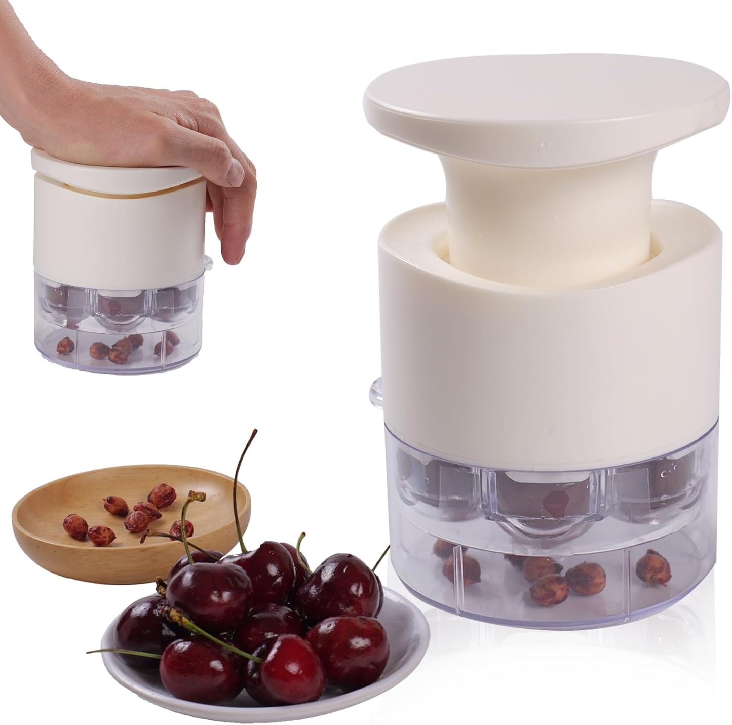 Cherry Pitter, 7-in-1 Multi Cherry Pitter Tool for Multiple Cherries, Quick Pit Remover and Cherry Seed Remover