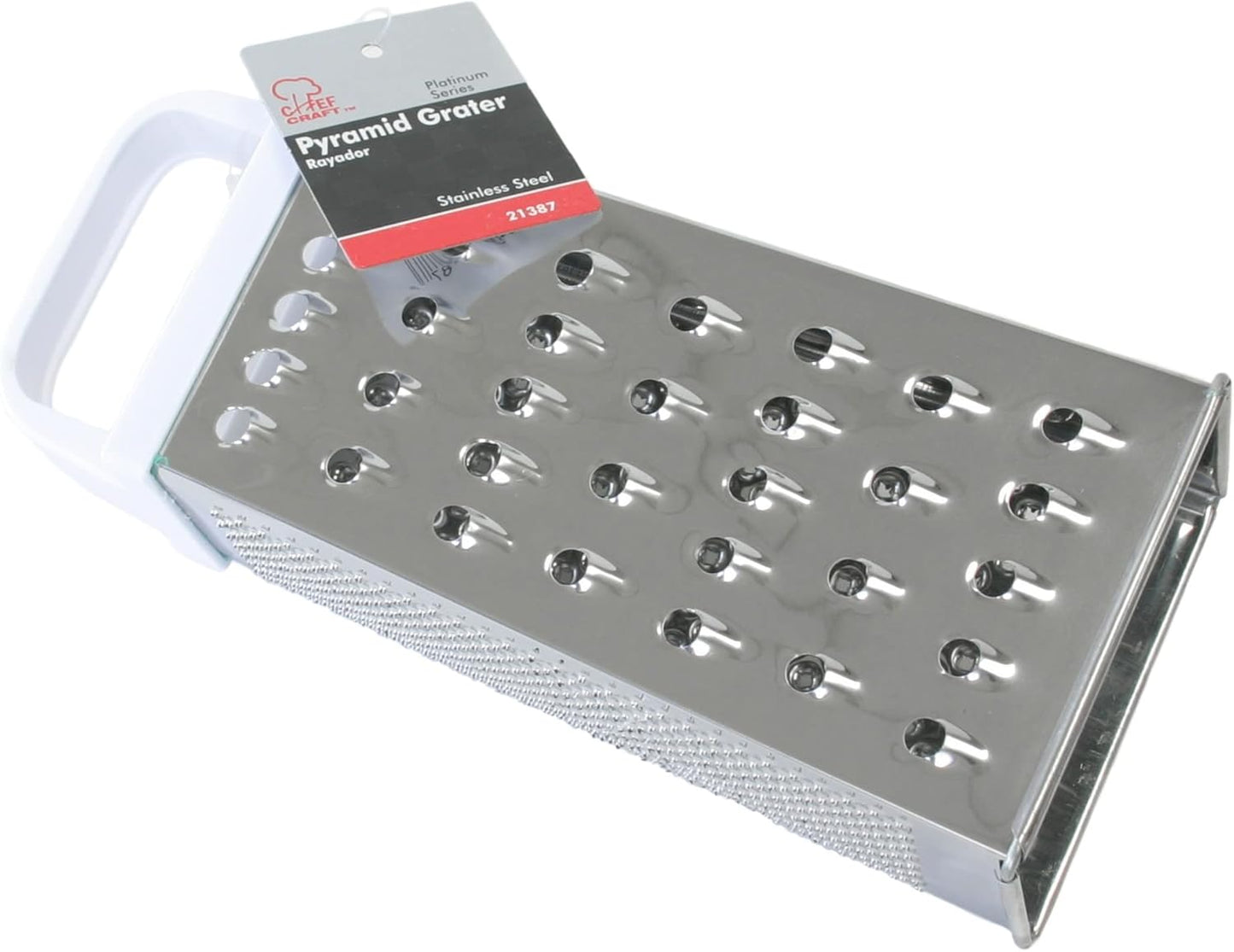 Chef Craft Pyramid Tin-Plated Grater, 6 inch, Stainless Steel