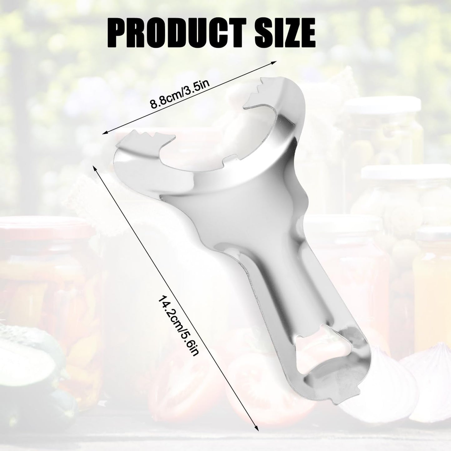 2pcs Jar Opener for Mason Jar, Stainless Steel Opener Multifunctional Canning No Lid Dent Or Damage Lid Bottle Handheld Top Remover Tool for People with Weak Hands