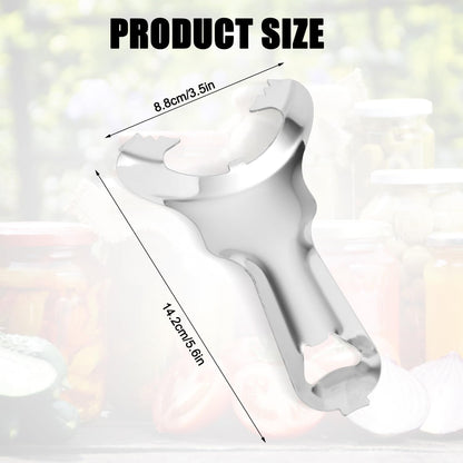 2pcs Jar Opener for Mason Jar, Stainless Steel Opener Multifunctional Canning No Lid Dent Or Damage Lid Bottle Handheld Top Remover Tool for People with Weak Hands