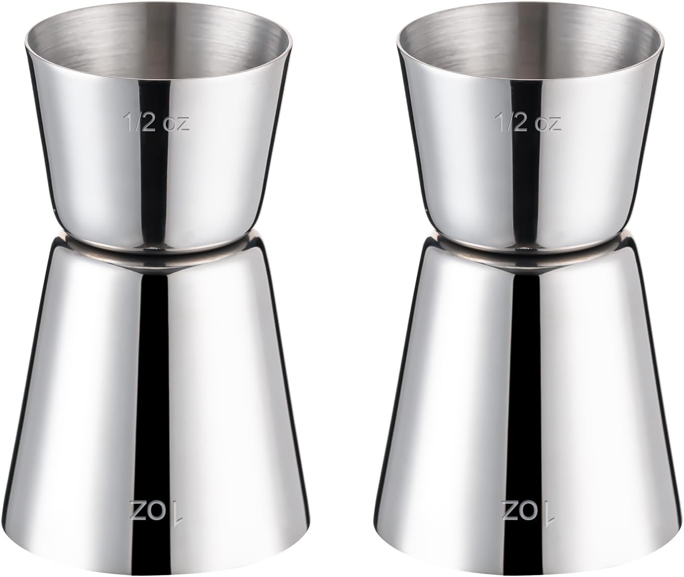 Briout Jigger for Bartending, Double Cocktail Jigger Japanese Premium 304 Stainless Steel Jigger 2 OZ 1 OZ with Measurements Inside