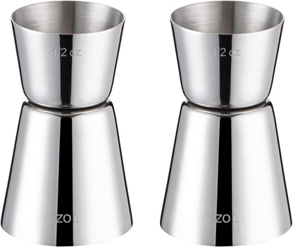 Briout Jigger for Bartending, Double Cocktail Jigger Japanese Premium 304 Stainless Steel Jigger 2 OZ 1 OZ with Measurements Inside