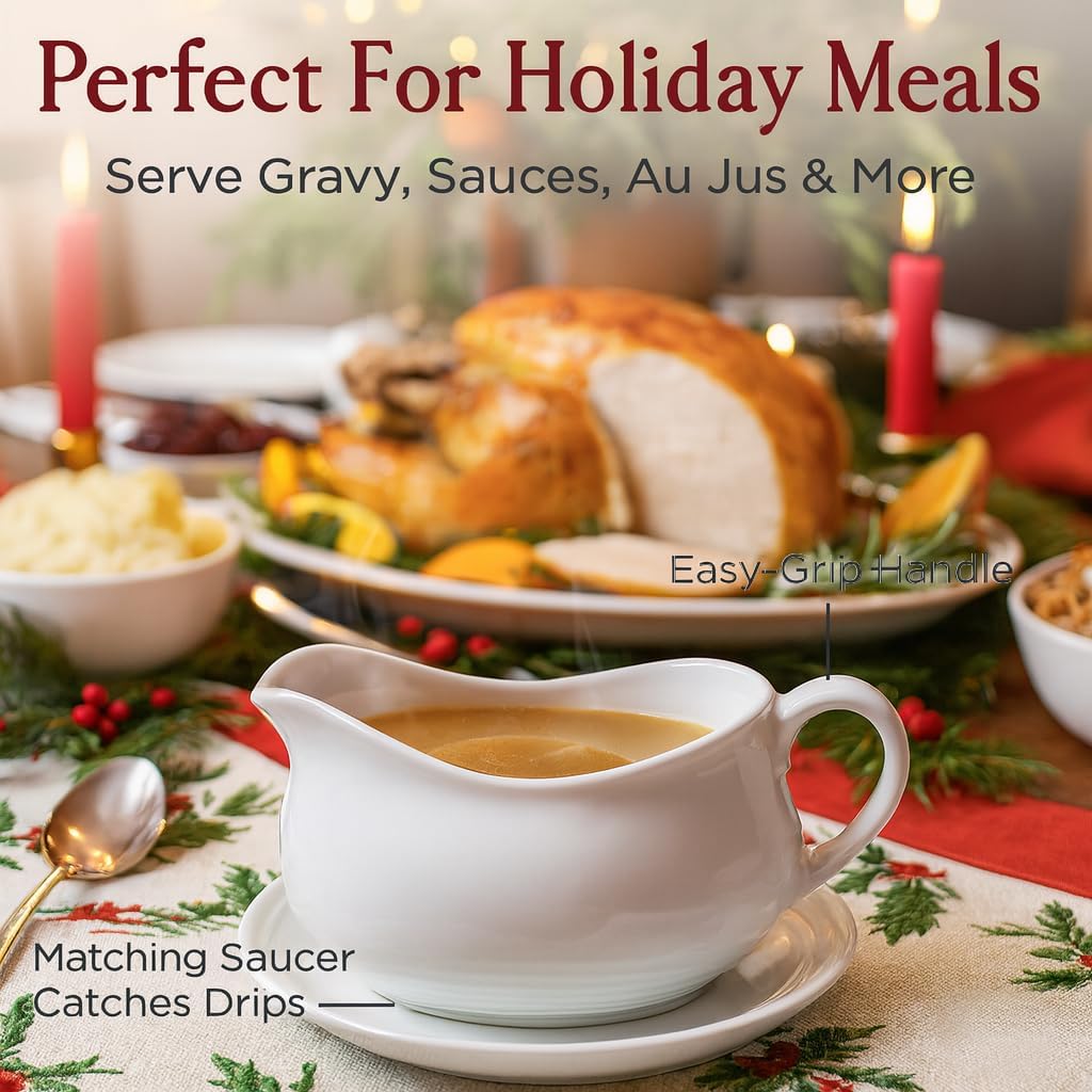 HIC Kitchen Roasting Fat Separator Gravy Strainer, Borosilicate Glass, 32-Ounces, For Stress-Free Holiday Meal Prep and Serving