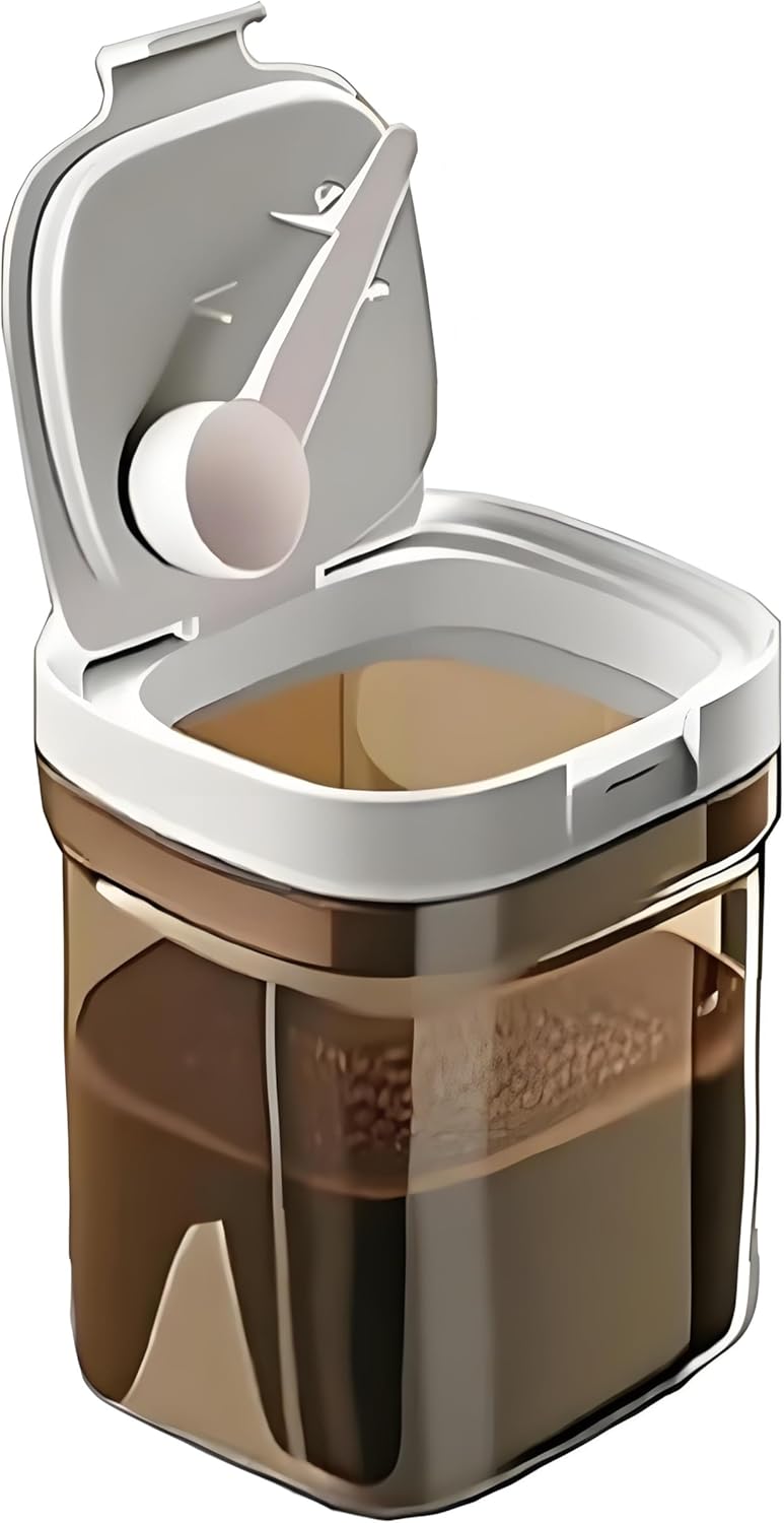 Airtight Coffee Canister, 8oz Coffee Storage Container with Scoop, Kitchen Food Storage Jar for Grounds Coffee, Beans, Tea, Sugar, Flour, Cereal, 800ml