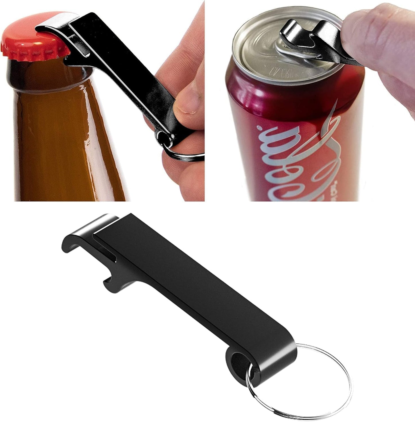 Side Cut Can Opener Smooth Edge, Safety Can Opener with Durable Sharp Blade, Big & Soft Turn Knob & Comfortable Non-Slip Handle, Black