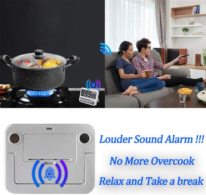 Digital Dual Triple Kitchen Timer, 3 Channels Magnetic Countdown Stopwatch Timer for Cooking, Loud Alarm Large Display Multi Food Memory Timer for Seniors & Teachers Battery Included (Blue)