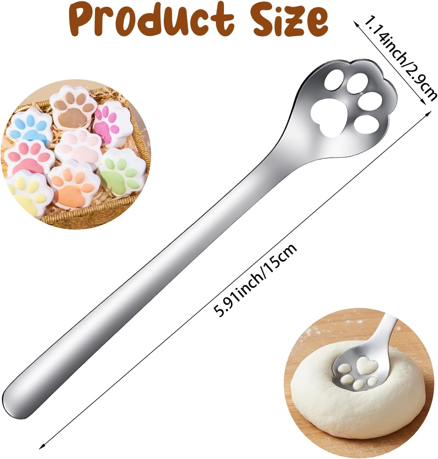 4Pcs Coffee Spoons, Ymapinc Cute Cat Paw Spoon Set, 5.9 Inch Unique Siver Stirring Spoons Set for Coffee Milk Drink Cooking Utensils Accessories
