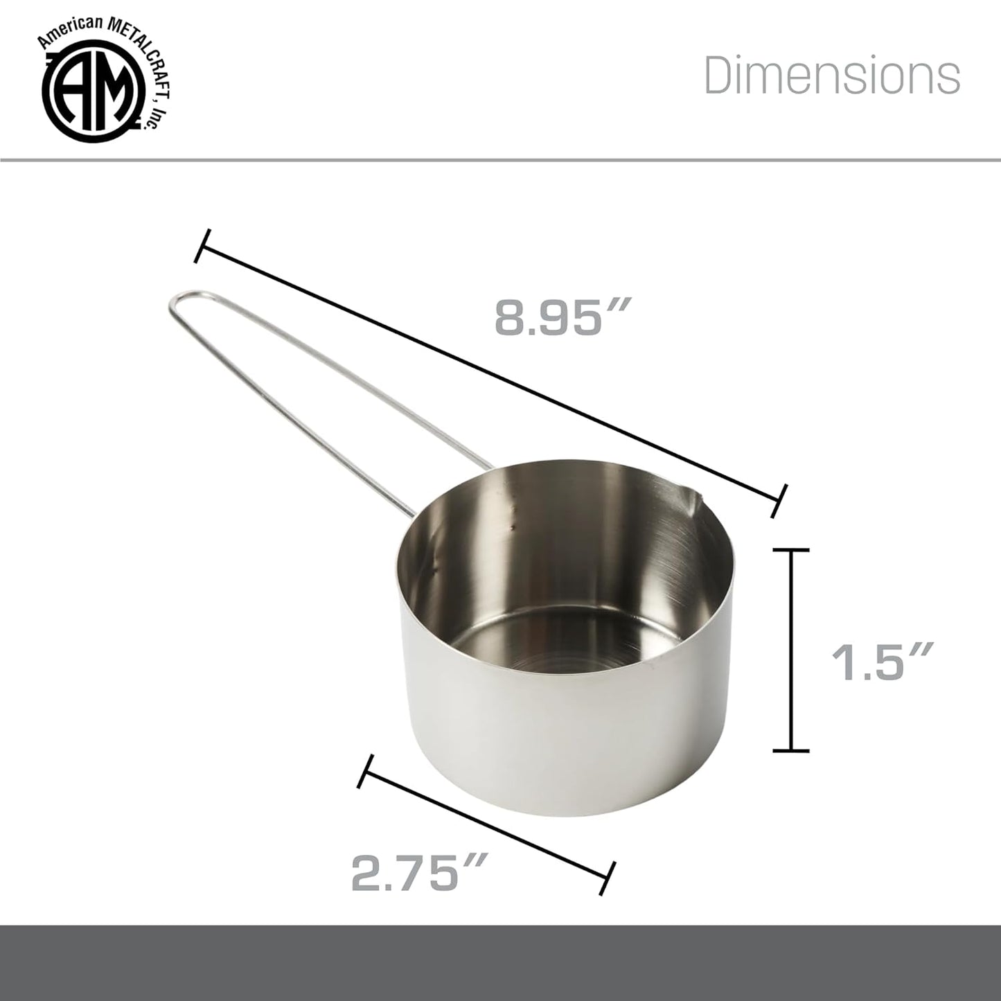 American METALCRAFT, Inc. American Metalcraft MCL125 Stainless Steel Measuring Cup, 1 1/4-Cup
