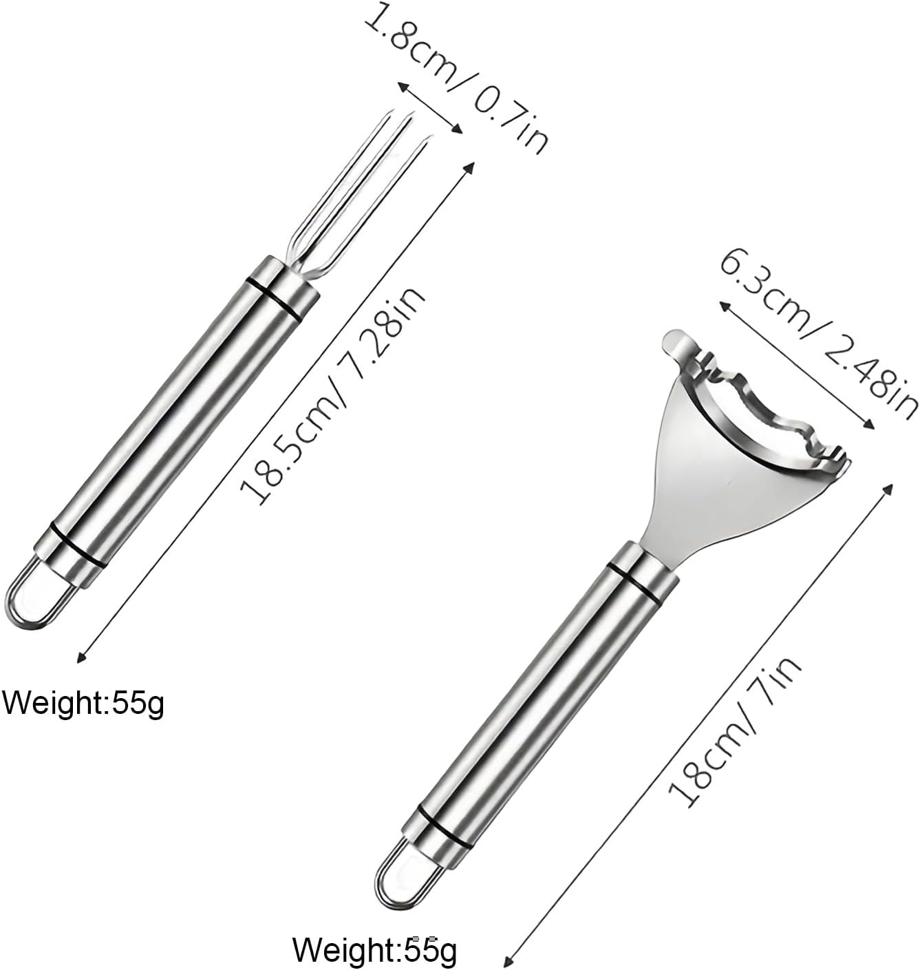 2 Pcs Stainless Steel Corn Peeler and Holder Set – Use Together for Safer Grip and Hand Protection, Easy Corn on the Cob Tool