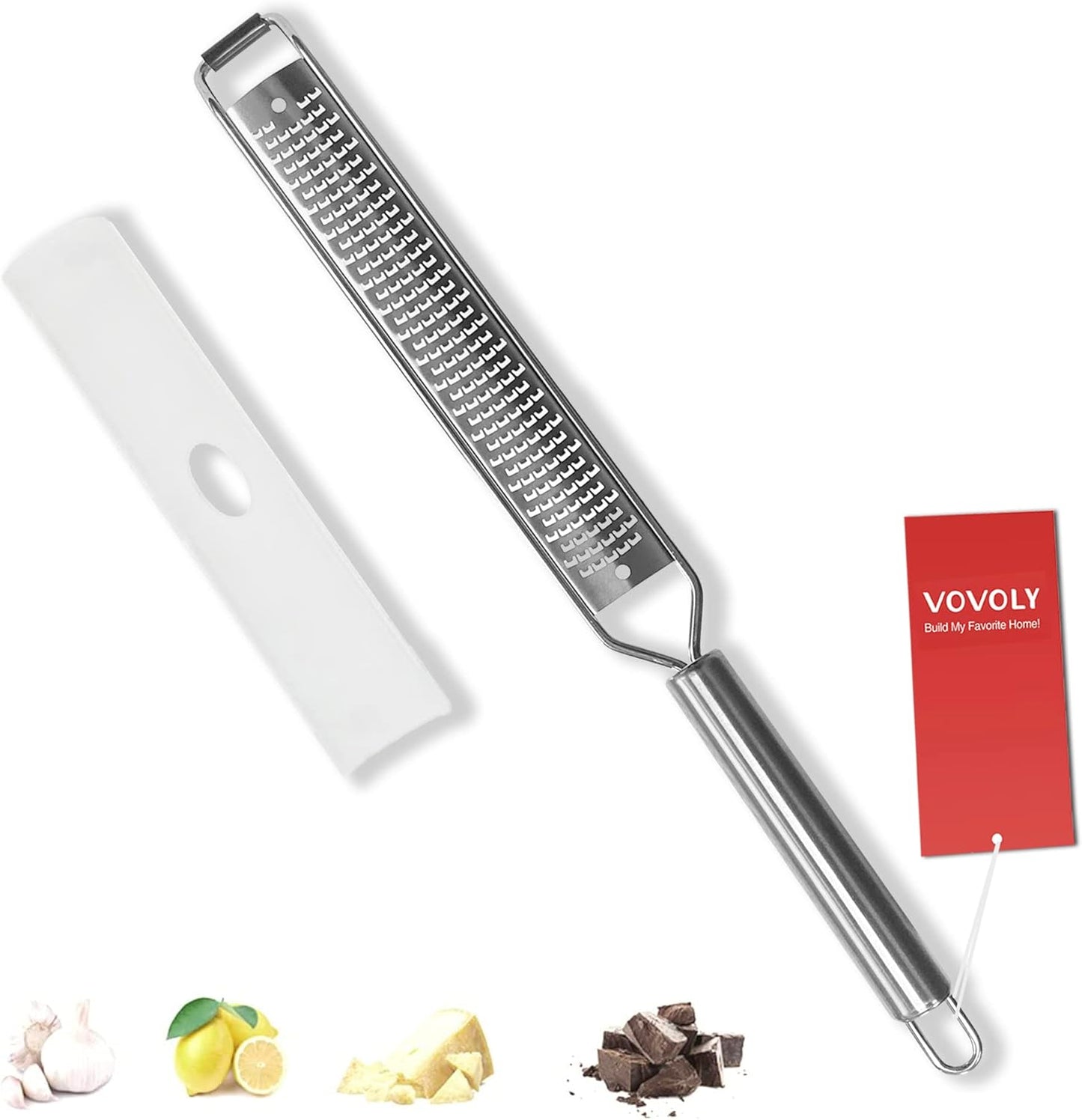 Professional Zester Grater Extra Coarse for Potato, Zucchini, Carrot, Apple, Cabbage and Cheese, Kitchen Grater with Razor-Sharp Stainless Steel Blade (Extra Coarse)