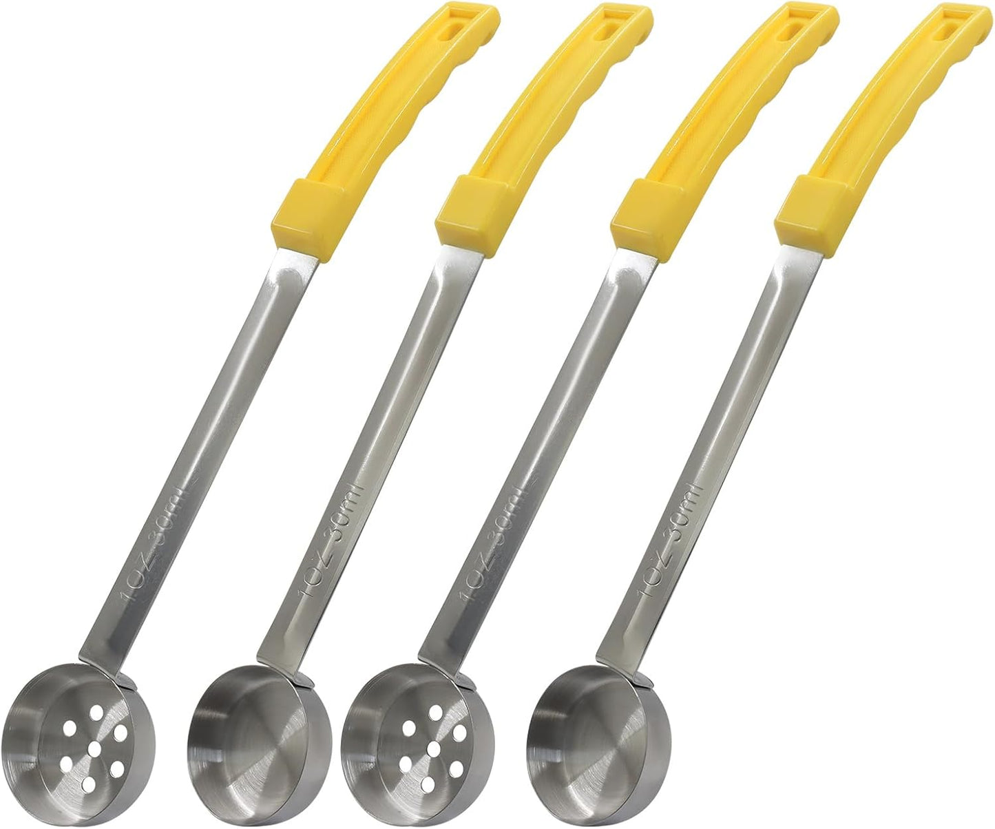 Hordion 4 Pcs Portion Control Serving Spoons Ladle Scoops, Food Measuring Ladle Utensils Proportion Manage Slotted and Unslotted Scoops for Weight Loss(Blue, 8oz)