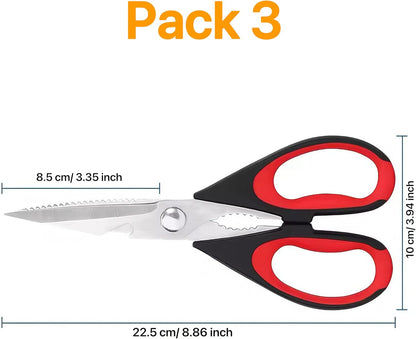 Professional Kitchen Scissors Heavy Duty - Multi-Purpose Kitchen Shears for Meat, Poultry, Food - Stainless Steel Cooking Scissors - Dishwasher Safe Culinary Shears