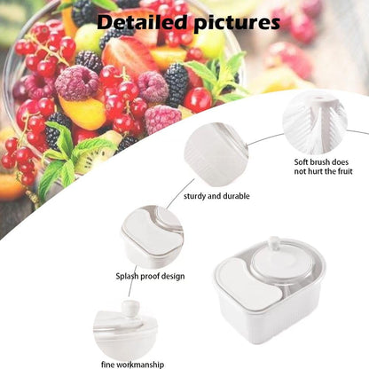 Fruit Cleaner Spinner Efficient Bowl Washing Portable Washing Machine with Lid and Filter (White)