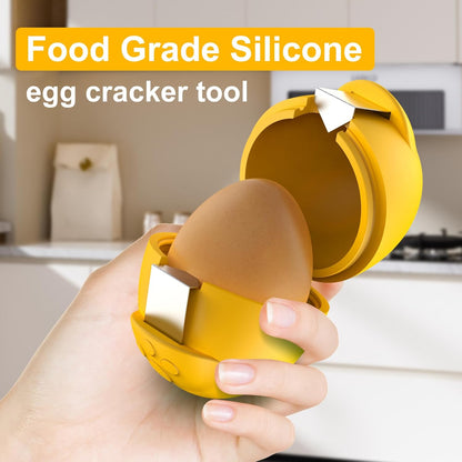 Egg Cracker, Silicone Egg Shell Opener, Cute Egg Shaped Design, Opens Eggs with Ease, A Little Happiness Boost for Your Kitchen. (Color: Red, 1-Pack)