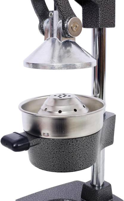 Extra-Large Commercial Grade Cast Iron Citrus Juicer, Heavy Duty Manual Hand Press Countertop Squeezer for Fresh Orange, Grapefruit & Citrus Juice (Orange)