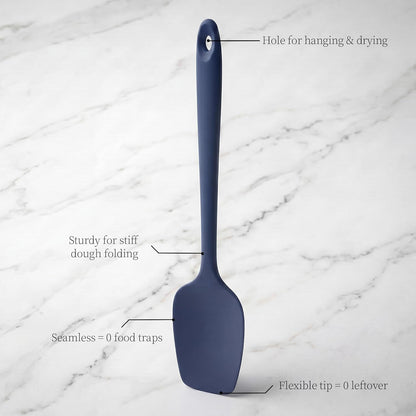 600ºF Heat Resistant Spatulas, High Heat Food Safe Semless Kitchen Silicone Scraper Set for Cooking Baking Mixing Scraping Stirring Nonstick Cookware Pan Bowl (2Pcs,Aqua Sky)