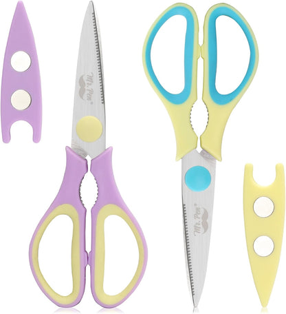 Mr. Pen- All Purpose Kitchen Shears with Protective Sheath, 8 Inch, Dishwasher Safe, Stainless Steel Food Scissors with Micro-Serrated Blades, Soft Grip Comfort Handle, Durable Utility Kitchen Shears
