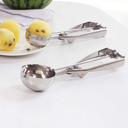 Ice Cream Scoop Set, Steel Ice Cream Scoop, Cookie Dough Metal Cupcake spoons Include Large-Medium-Small Sizes Balls for Ice Cream, Cupcake, Muffin (3 PCS)