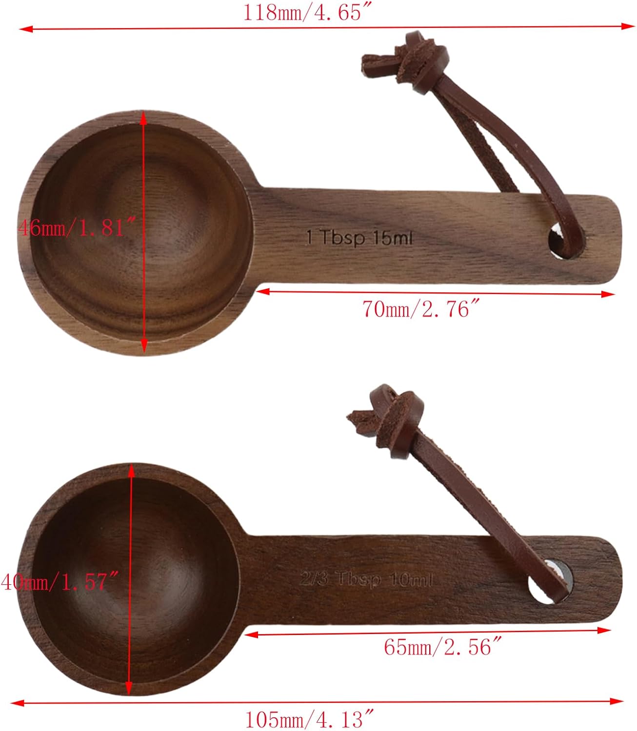 30ml Wood Measuring Spoon and Scoop Wooden Tablespoon 30ml Measuring Scoop 2 TBSP Retro Coffee Spoons for Dry Ingredients Ground Tea Spice (Wood Color, 2TBSP)