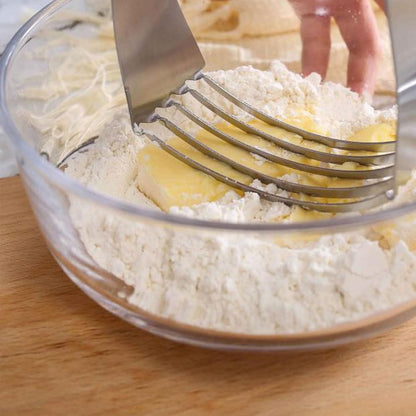 TopHomer Multi-Function Pastry Dough Blender with Non-Slip Handle, Stainless Steel Sharp Thick Blade for Mixing and Cutting Food, Easy to Clean