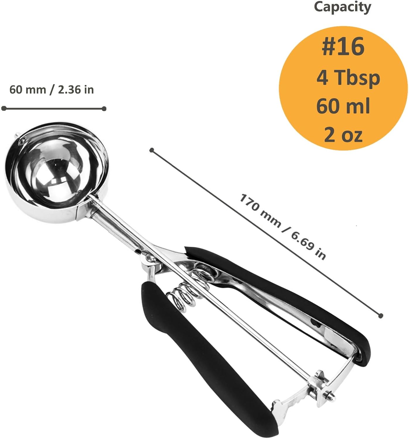 Cookie Scoop, Ice Cream Scoop, 1Tbsp/15 ml/0.5oz Cookie Scoops for Baking, 18/8 Stainless Steel Cookie Scooper for Baking, Ice Cream Scooper with Trigger Release, Cookie Dough Scoop with Non-slip Grip