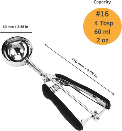 Cookie Scoop, Ice Cream Scoop, 1Tbsp/15 ml/0.5oz Cookie Scoops for Baking, 18/8 Stainless Steel Cookie Scooper for Baking, Ice Cream Scooper with Trigger Release, Cookie Dough Scoop with Non-slip Grip