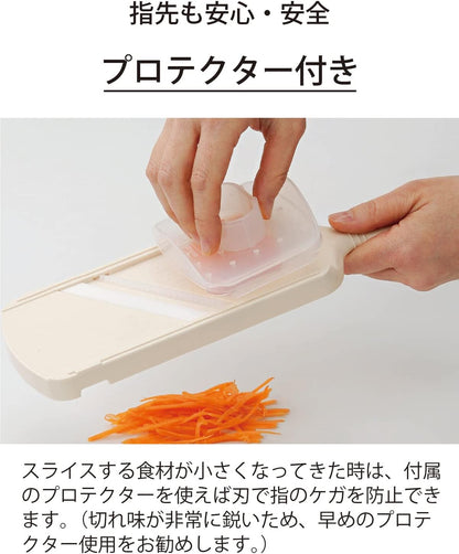 Kyocera CSN-182WHP Thin Slicing Slicer, 3 Levels, Thickness Adjustable, Made in Japan, Ceramic, Rust Free, Disinfectant Bleaching, White