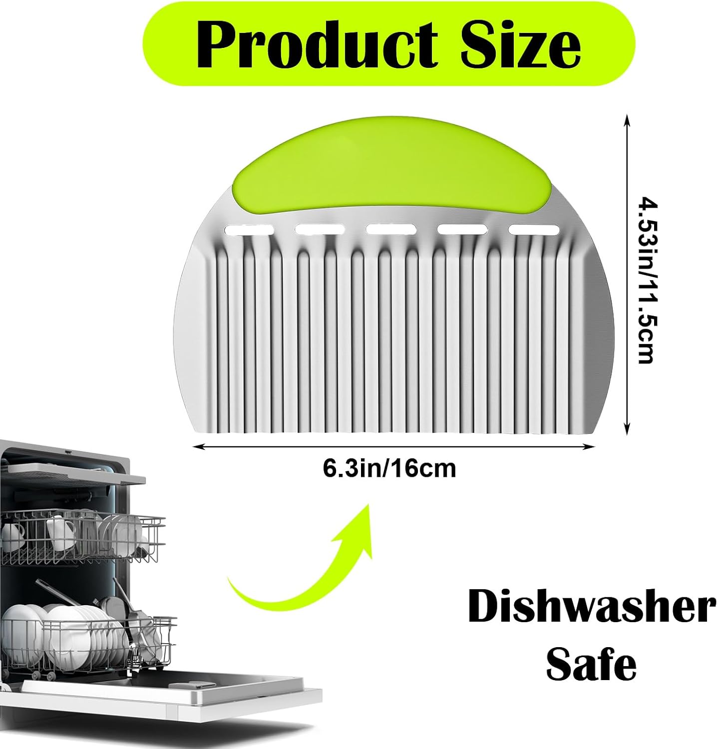 2 Pcs Fancy Crinkle Cut Slicer For Carrots Heavy Duty Stainless Steel Wavy Chopper, Large Wave Slicer For Potatoes, Carrots, And Veggies, Stainless Steel Vegetable Crinkle Cutting Tool Black Green