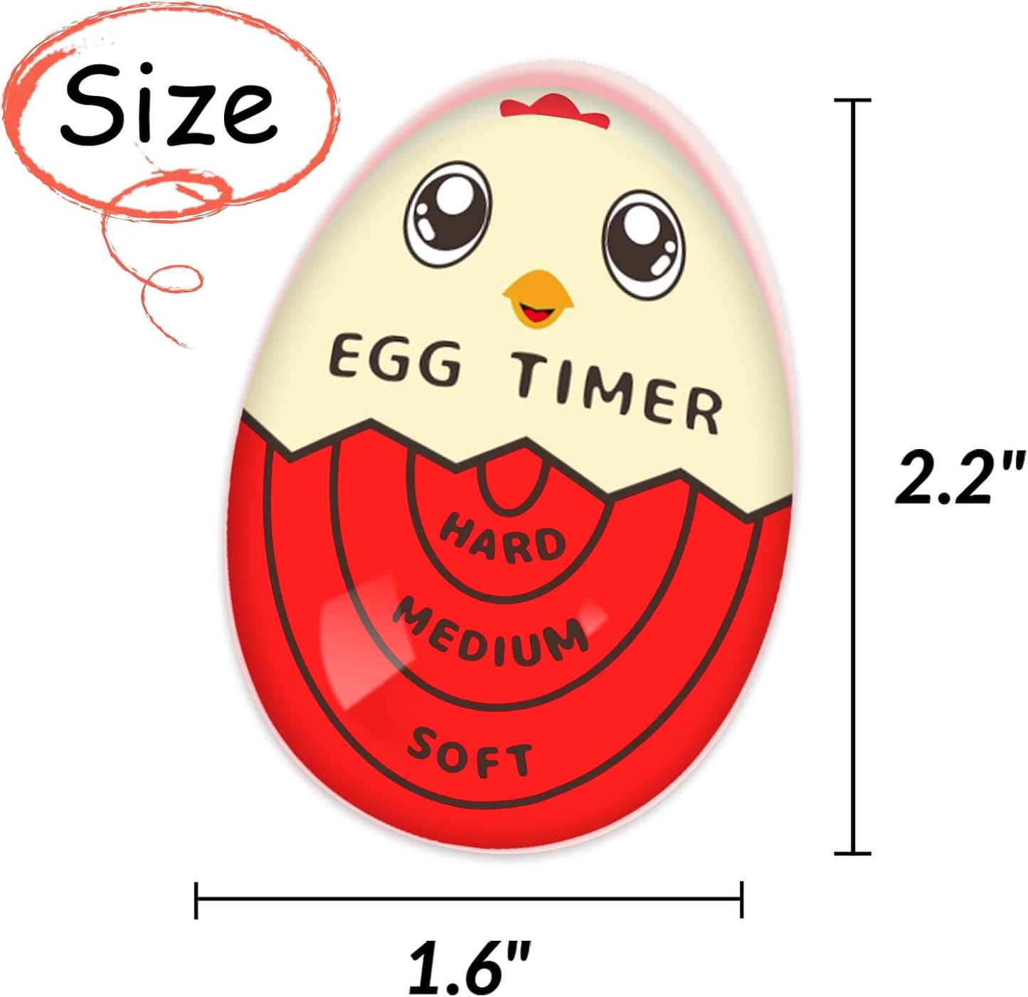 Lasubst Egg Timer for Boiling Eggs that Changes Color When Done, Tricolor
