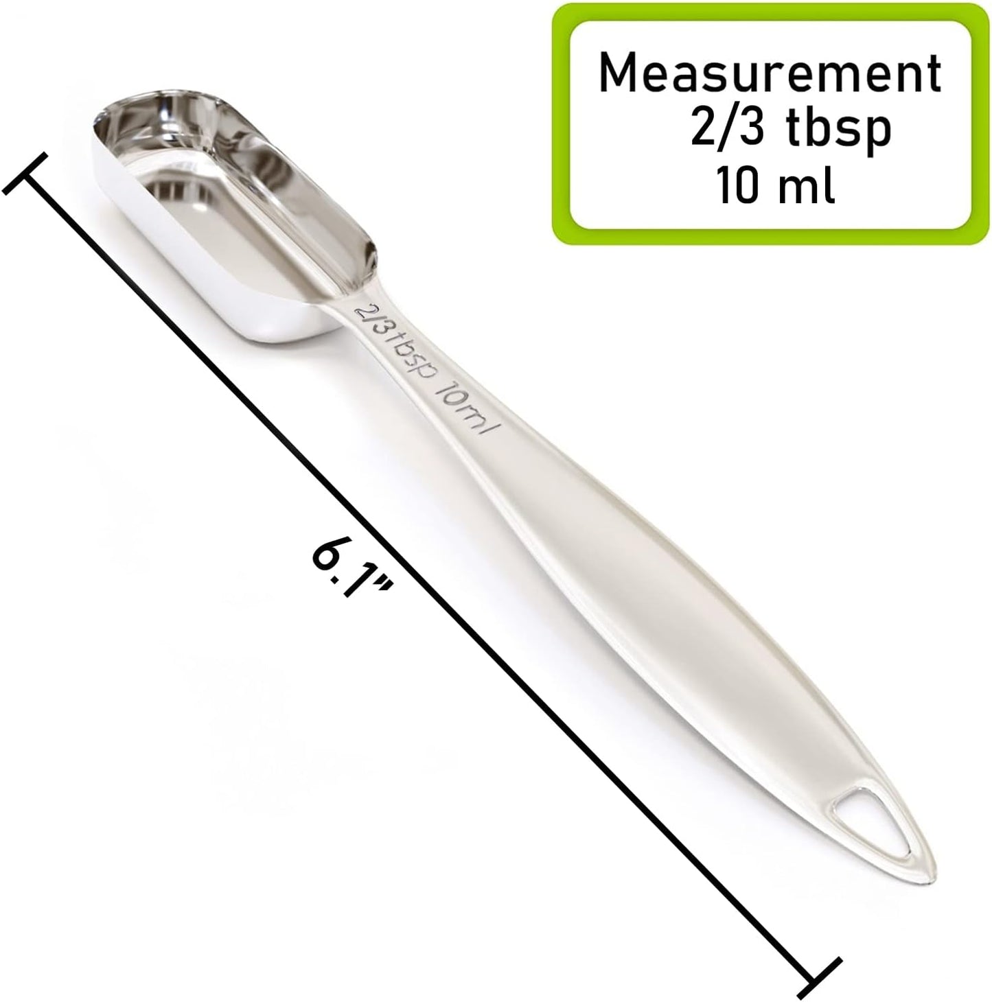 2PCS 1Tablespoon (1tbsp, 3tsp, 15ml, 1/2oz) Single Measuring Spoon, Individual Stainless Steel Long Handle Measure Teaspoon Only